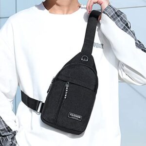 Crossbody Sling Bag, Waterproof Sling Backpack Bag with USB Charging Port, Small Sling Crossbody Chest Shoulder Bag #B