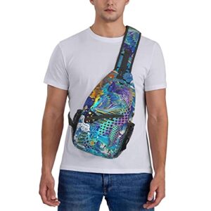 Dragon Pattern Sling Backpack,Travel Hiking Daypack Chest Bag Shoulder Daypack Crossbody Bags For Women Men