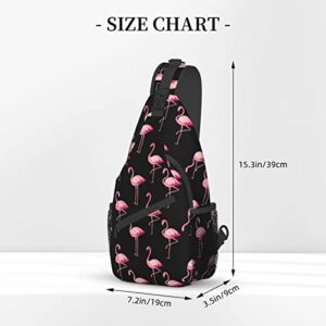 Qurdtt Pink Flamingo Sling Bag Chest Bags Crossbody Shoulder Backpack Travel Hiking Daypack For Men Women