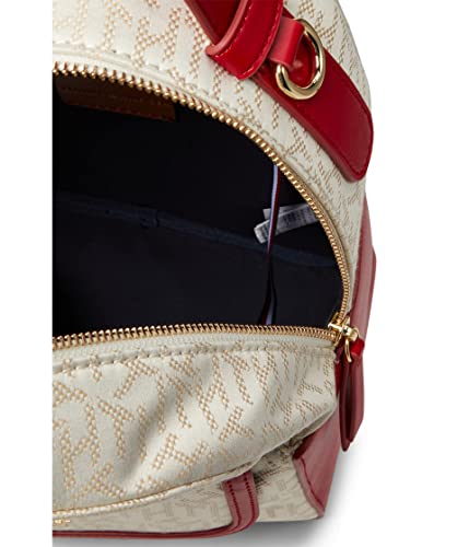 Tommy Hilfiger Schyler Smooth PVC Trim Cube Bicolor Poly Jacquard Backpack Ivory/Clayed Pebble One Size