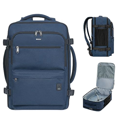 WANDF Travel Backpack For Spirit Airlines Personal Item Bag 18x14x8 with Wet Pocket, 17 Inch Laptop Backpack for Men Women（Navy Blue）