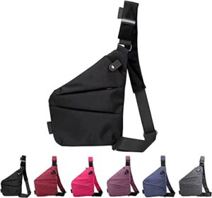 valcen personal pocket bag for travel,valcen personal pocket bag for men, fashion anti-thief bag,side crossbody backpack for outdoor (right handed, black)