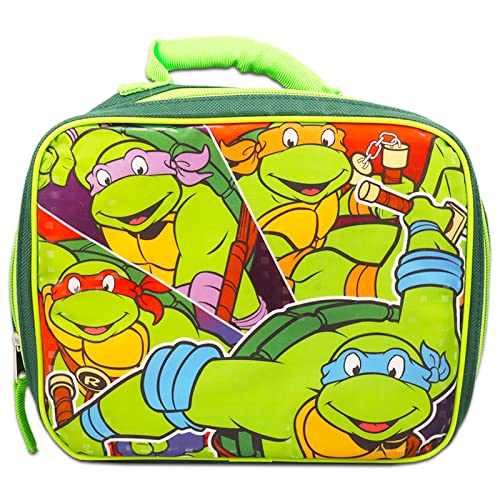 Teenage Mutant Ninja Turtles Mini Backpack with Lunch Box Set - Bundle with 11” TMNT Backpack, Lunch Bag, Stickers, More | TMNT Backpack for Toddler Boys