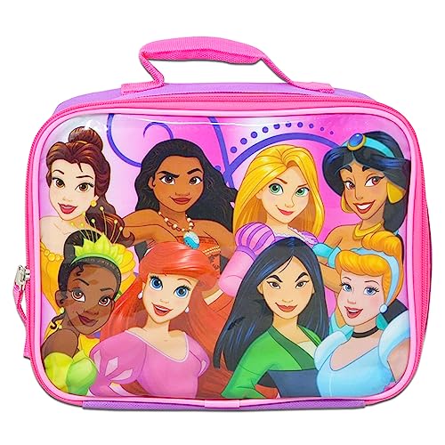 Disney The Little Mermaid Backpack and Lunch Bag - Bundle with 15” Ariel Backpack, Lunch Box, Water Bottle, Stickers, Tattoos | Little Mermaid Backpack for Kids