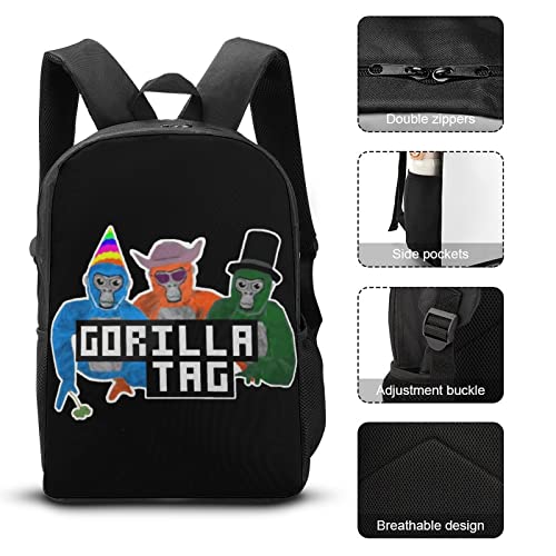 USCOYICD Gorilla Tag Cartoon Backpack Funny Monkey Bookbag