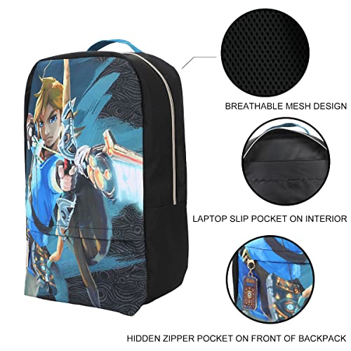 The Legend Of Zelda Breath Of The Wild Champion Link Black Laptop Backpack