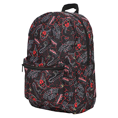 Bioworld Stranger Things Hellfire Club AOP Black Laptop Backpack