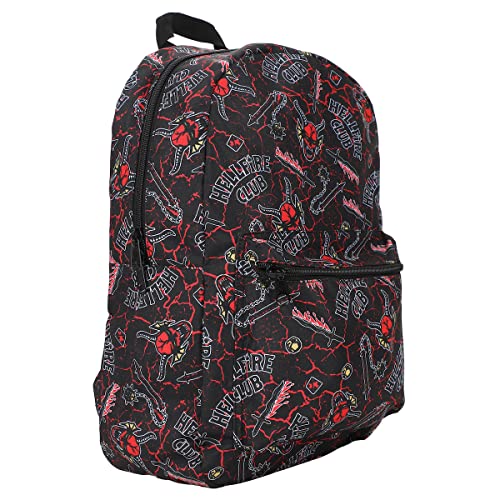 Bioworld Stranger Things Hellfire Club AOP Black Laptop Backpack