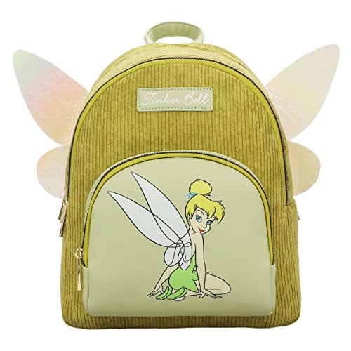 Disney Classic Characters Tinkerbell Corduroy Mini Backpack With Applique Wings