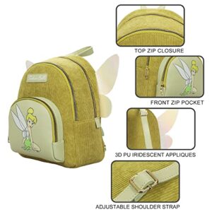 Disney Classic Characters Tinkerbell Corduroy Mini Backpack With Applique Wings