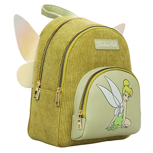 Disney Classic Characters Tinkerbell Corduroy Mini Backpack With Applique Wings