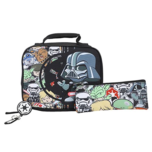 Star Wars 5-Piece Set: 16" Backpack, Lunchbox, Utility Case, Rubber Keychain, and Carabiner