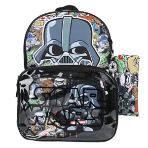 Star Wars 5-Piece Set: 16" Backpack, Lunchbox, Utility Case, Rubber Keychain, and Carabiner