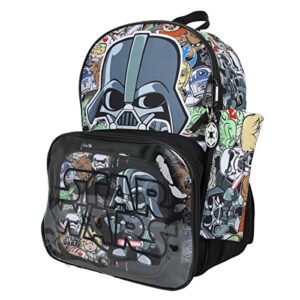 Star Wars 5-Piece Set: 16" Backpack, Lunchbox, Utility Case, Rubber Keychain, and Carabiner