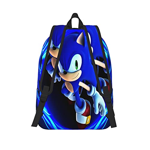 Pettidol Cartoon Soniccs Backpack Canvas Backpack Game Book Bag Man Travel Backpack Birthday Gift Work Bag