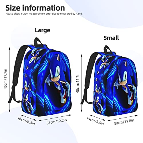 Pettidol Cartoon Soniccs Backpack Canvas Backpack Game Book Bag Man Travel Backpack Birthday Gift Work Bag