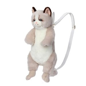 cu-mate cute plush animal cat backpack multiple fashion shoulder bags crossbody gifts with adjustable straps for women girl boy kid (muppet cat backpack2)