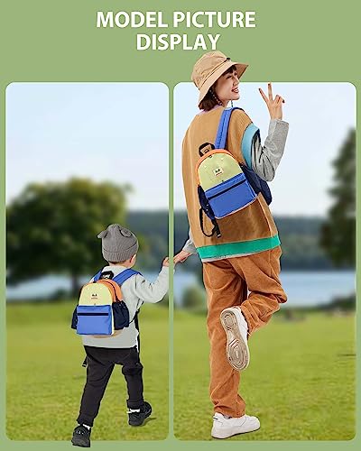 UPPACK Kids Backpack Toddler Backpack for Girls Boys School Backpack Leash for Toddlers Backpack Preschool Cute Backpack for Kids Duffle Bag 3-6 Kindergarten Backpack Small Bookbag Blue Green Small