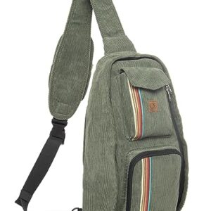 Ocean Pacific Crossbody Sling Bag for Travel, Sports, Beach, Hiking, Work, Casual Daypack for Men Women (Olive)