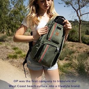 Ocean Pacific Crossbody Sling Bag for Travel, Sports, Beach, Hiking, Work, Casual Daypack for Men Women (Olive)