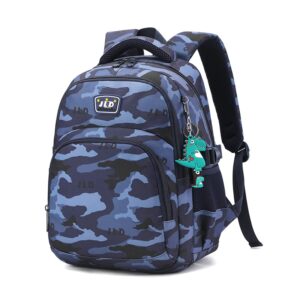 Camo Toddler Boys Small Backpacks, Water-resistant Preschool Kindergarten Kids Backpacks Bookbags, Blue