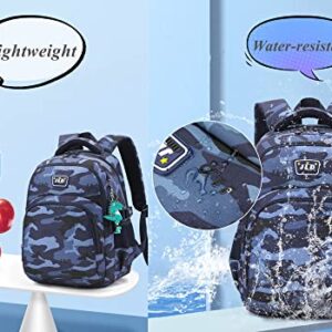 Camo Toddler Boys Small Backpacks, Water-resistant Preschool Kindergarten Kids Backpacks Bookbags, Blue