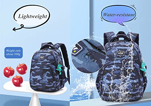 Camo Toddler Boys Small Backpacks, Water-resistant Preschool Kindergarten Kids Backpacks Bookbags, Blue