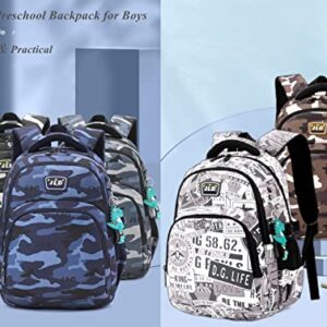 Camo Toddler Boys Small Backpacks, Water-resistant Preschool Kindergarten Kids Backpacks Bookbags, Blue