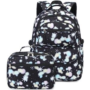 joyfulife school backpack for girls backpack with lunch box lightweight water resistant kids bookbags set