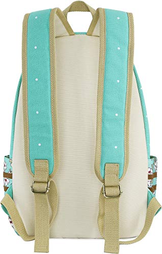 Soutrend AOT Wings Anime Canvas Backpack Polka Dots School Bag Printed Rucksack Daypacks Green Bookbag