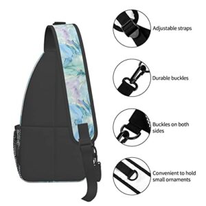 Luirioe Marble Blue Sling Bag Crossbody Backpack Hiking Travel Daypack Chest Bag Lightweight Shoulder Bag For Women Men