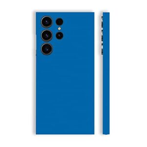 mightyskins skin compatible with samsung galaxy s23 ultra full wrap - solid blue | protective, durable, and unique vinyl decal wrap cover | easy to apply & change styles | made in the usa