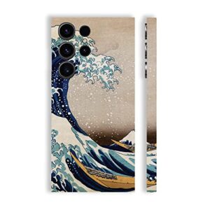 mightyskins skin compatible with samsung galaxy s23 ultra full wrap - great wave of kanagawa | protective, durable, and unique vinyl decal wrap cover | easy to apply | made in the usa