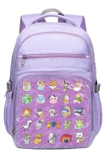 bluefairy ita bag backpack cute school bag with insert pin display backpack for school anime cosplay gift (purple)