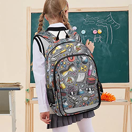 Glaphy Educational Science Cartoon Cute Backpack School Bag Lightweight Laptop Backpack Student Travel Daypack with Reflective Stripes