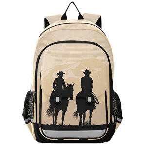 glaphy western cowboy pattern school backpack lightweight laptop backpack student travel daypack with reflective stripes