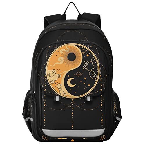 Glaphy Yin-yang Dreamcatcher Backpack School Bag Lightweight Laptop Backpack Student Travel Daypack with Reflective Stripes