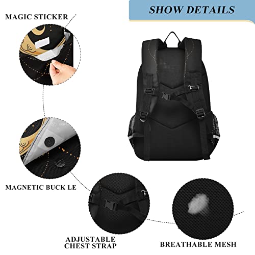 Glaphy Yin-yang Dreamcatcher Backpack School Bag Lightweight Laptop Backpack Student Travel Daypack with Reflective Stripes