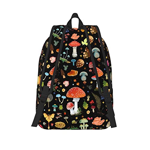 Mushroom Backpack Casual Canvas Backpack Travel Daypack Laptop Bookbag For Boys And Girls With Adjustable Padded Shoulder Straps Day Pack For College Travel Hiking Camping Sports Shoulder Bag