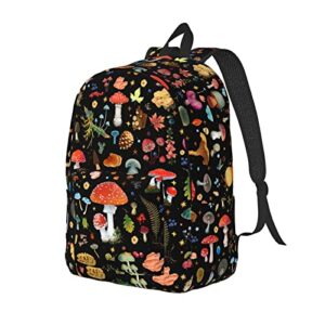 Mushroom Backpack Casual Canvas Backpack Travel Daypack Laptop Bookbag For Boys And Girls With Adjustable Padded Shoulder Straps Day Pack For College Travel Hiking Camping Sports Shoulder Bag