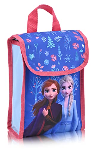 Disney Frozen Girls Backpack for Little Kids | 6 Piece Set Girls Water Bottle Keychains Snack Tote and Knapsack for School