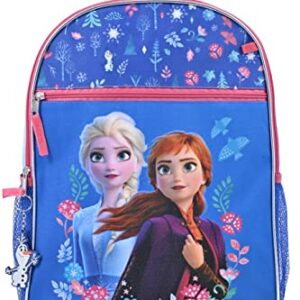 Disney Frozen Girls Backpack for Little Kids | 6 Piece Set Girls Water Bottle Keychains Snack Tote and Knapsack for School