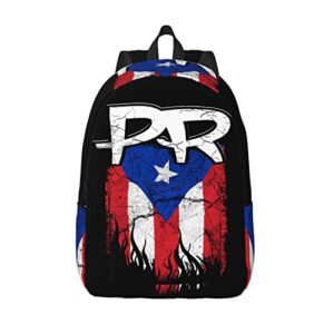 fycfslmy puerto rico pr flag backpack with adjustable straps, suitable for travel picnics activities