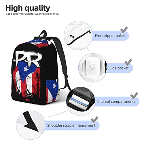 FYCFSLMY Puerto Rico Pr Flag Backpack with Adjustable Straps, Suitable for Travel Picnics Activities