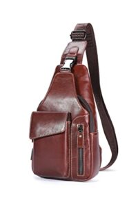 sling bag small purse leather for women men crossbody bag chest bags shoulder backpack cross body water resistant