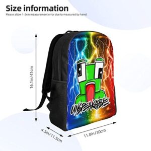 Dhrohtm 3d Printed Boy Girl Gaming Backpack Travel Cartoon Novel Large Capacity Daily Backpack Black01 One Size