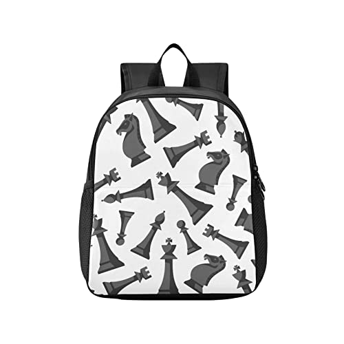 BOENLE Gray Chess Toddler Backpack for Boys and Girls Water-Resistant Preschool Kids Backpack-M