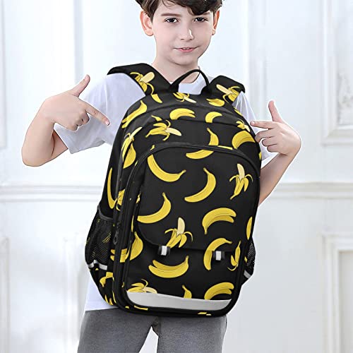 Glaphy Yellow Banana Backpack School Bag Lightweight Laptop Backpack Student Travel Daypack with Reflective Stripes