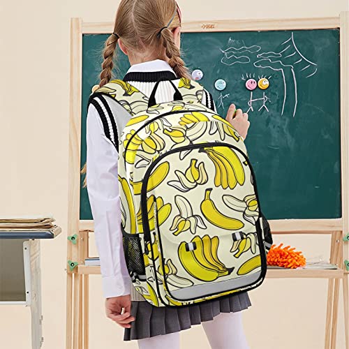 Glaphy Yellow Banana Backpack School Bag Lightweight Laptop Backpacks Students Travel Daypack with Reflective Stripes