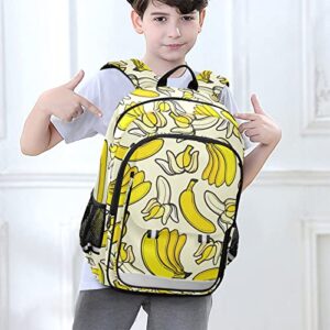 Glaphy Yellow Banana Backpack School Bag Lightweight Laptop Backpacks Students Travel Daypack with Reflective Stripes